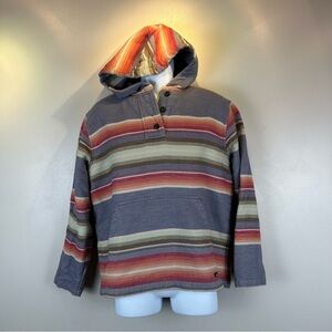 Faherty Striped Hoodie Mens Small Pull Over 100% Cotton Boho Preppy Outdoor